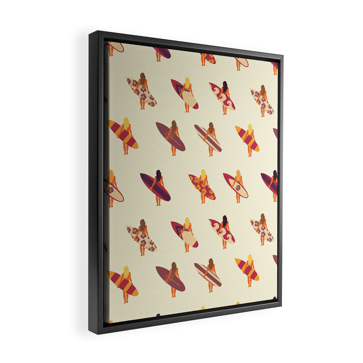 Surfergirls Framed Canvas Print Gallery Image 2