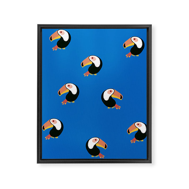 Toucans Blue Framed Canvas Print Gallery Image 8