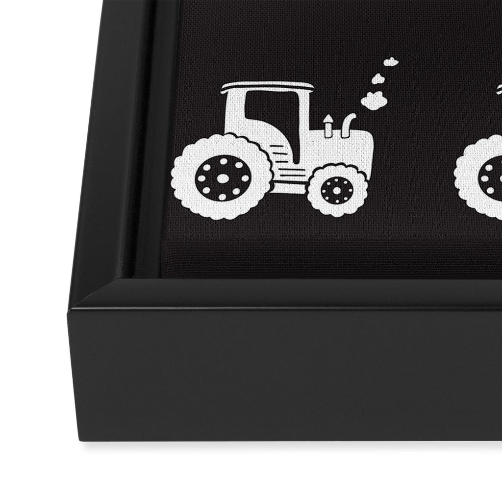 Tractors Monochrome Framed Canvas Print Gallery Image 3