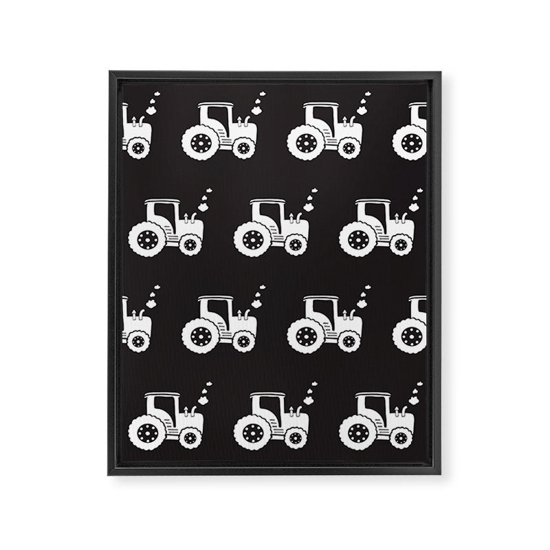 Tractors Monochrome Framed Canvas Print Gallery Image 8