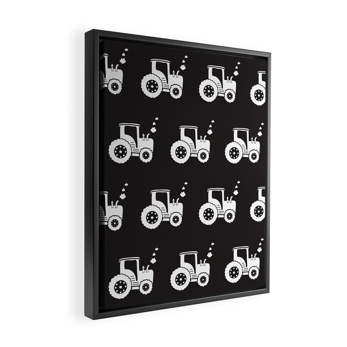 Tractors Monochrome Framed Canvas Print Gallery Image 2