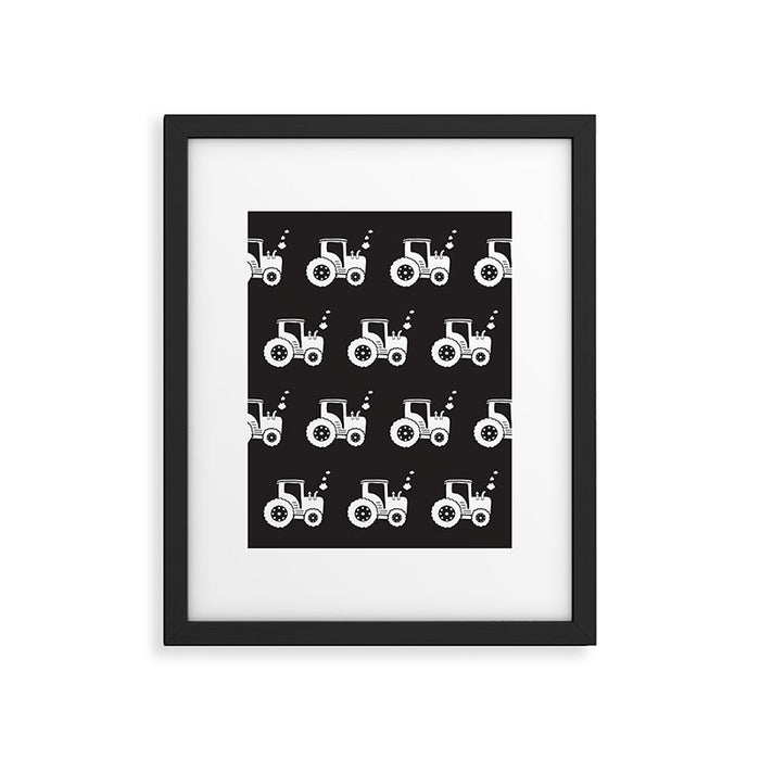 Tractors Monochrome Framed Art Print Gallery Image 1