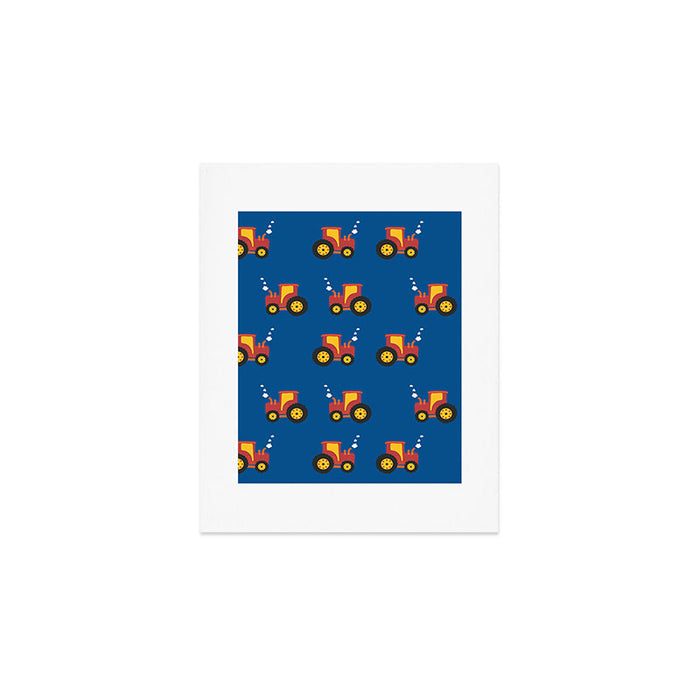 Tractors on Blue Art Print Gallery Image 1