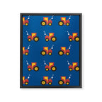 Tractors on Blue Framed Canvas Print Gallery Image 8