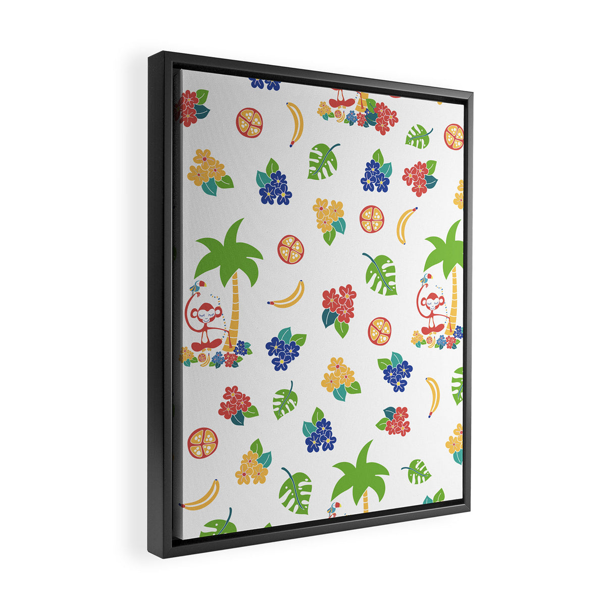 Tropical Monkey Island Framed Canvas Print Gallery Image 2
