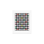 Tropical Vacation Symbols Black and White Harlequin Diamond Grid Art Print Gallery Image 1