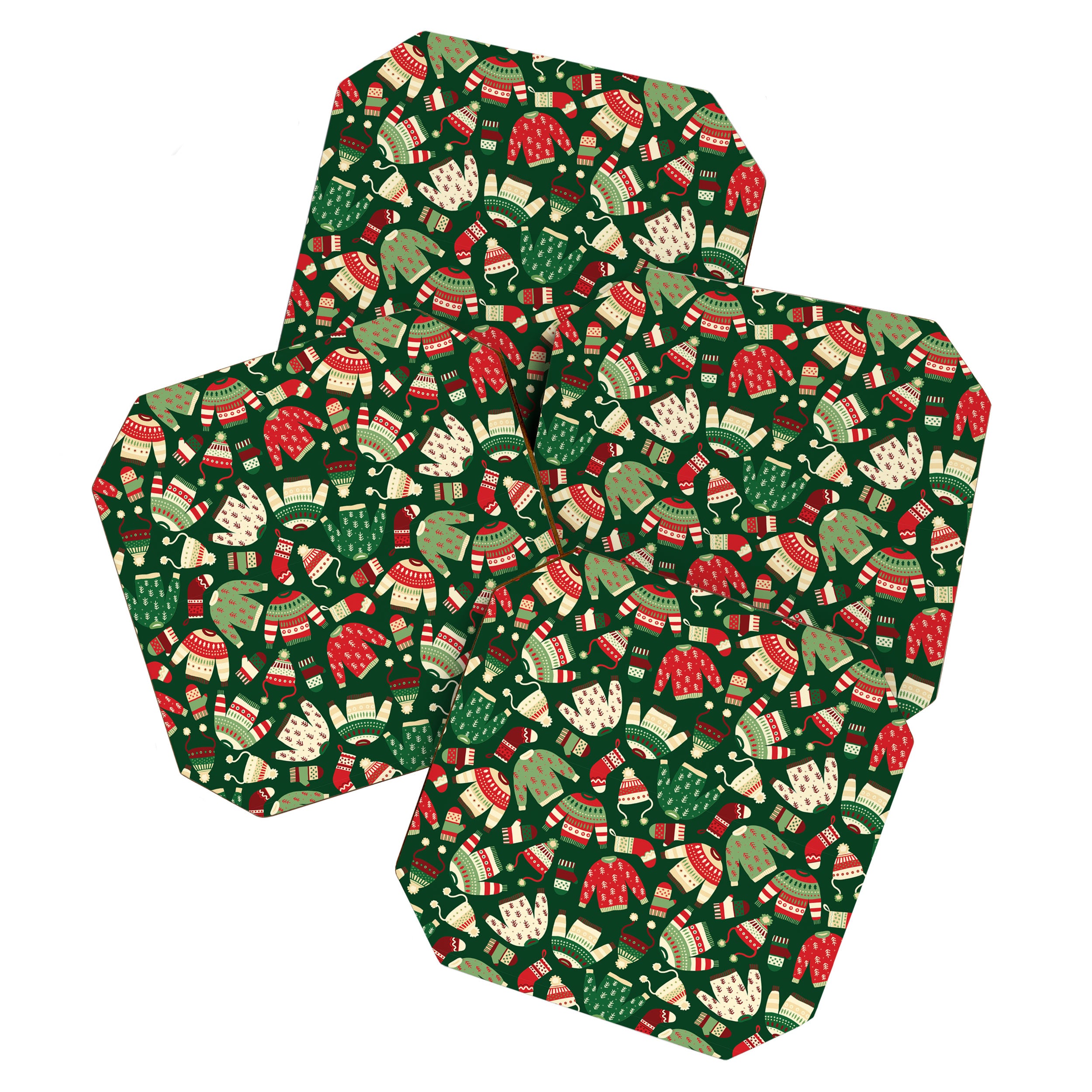 Ugly Christmas Fashion red green white Coaster Gallery Image 1