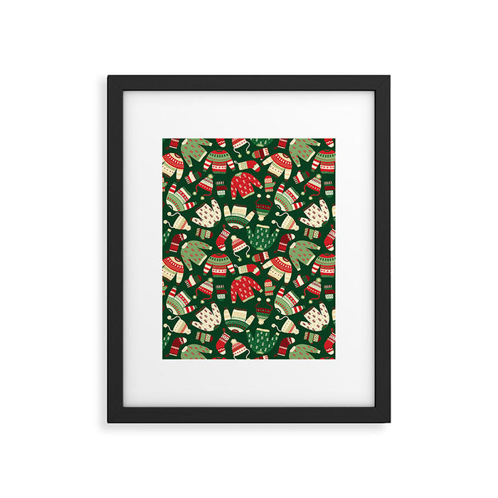 Ugly Christmas Fashion red green white Framed Art Print Gallery Image 1