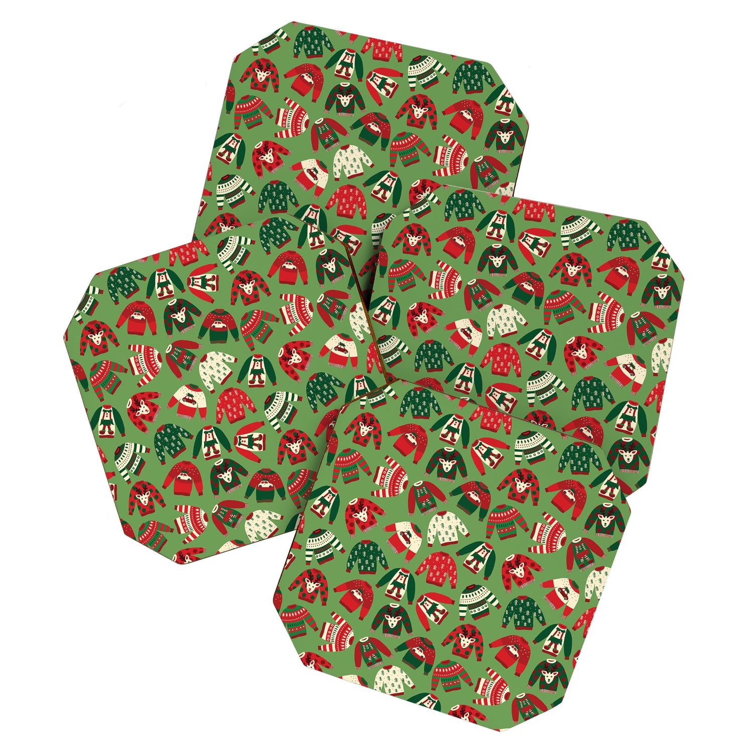 Ugly Christmas Sweaters Pattern Coaster Gallery Image 1