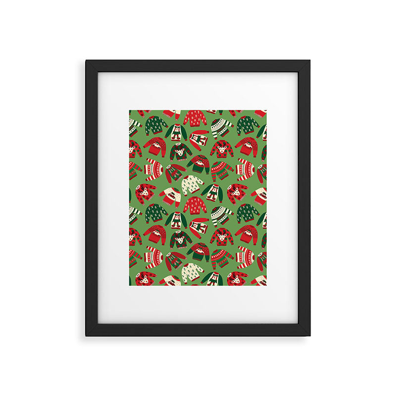 Ugly Christmas Sweaters Pattern Framed Art Print Gallery Image 6
