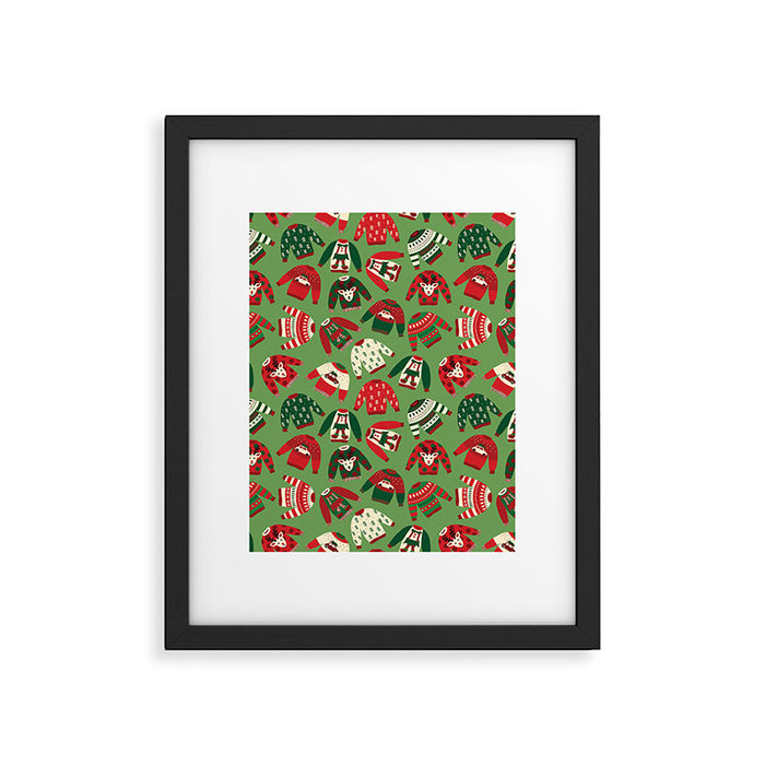 Ugly Christmas Sweaters Pattern Framed Art Print Gallery Image 1