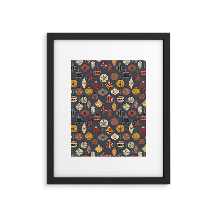 Vintage Christmas Ornaments Framed Art Print Gallery Image 1