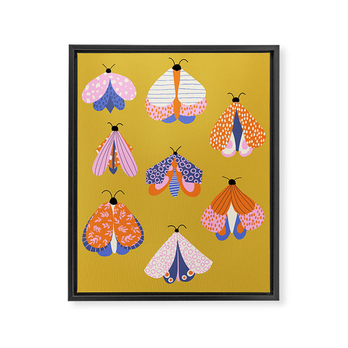Vintage Moths Framed Canvas Print Gallery Image 1