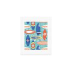 Vintage Surfboards Pattern Art Print Gallery Image 1