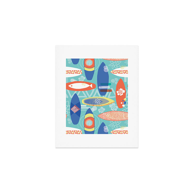 Vintage Surfboards Pattern Art Print Gallery Image 1