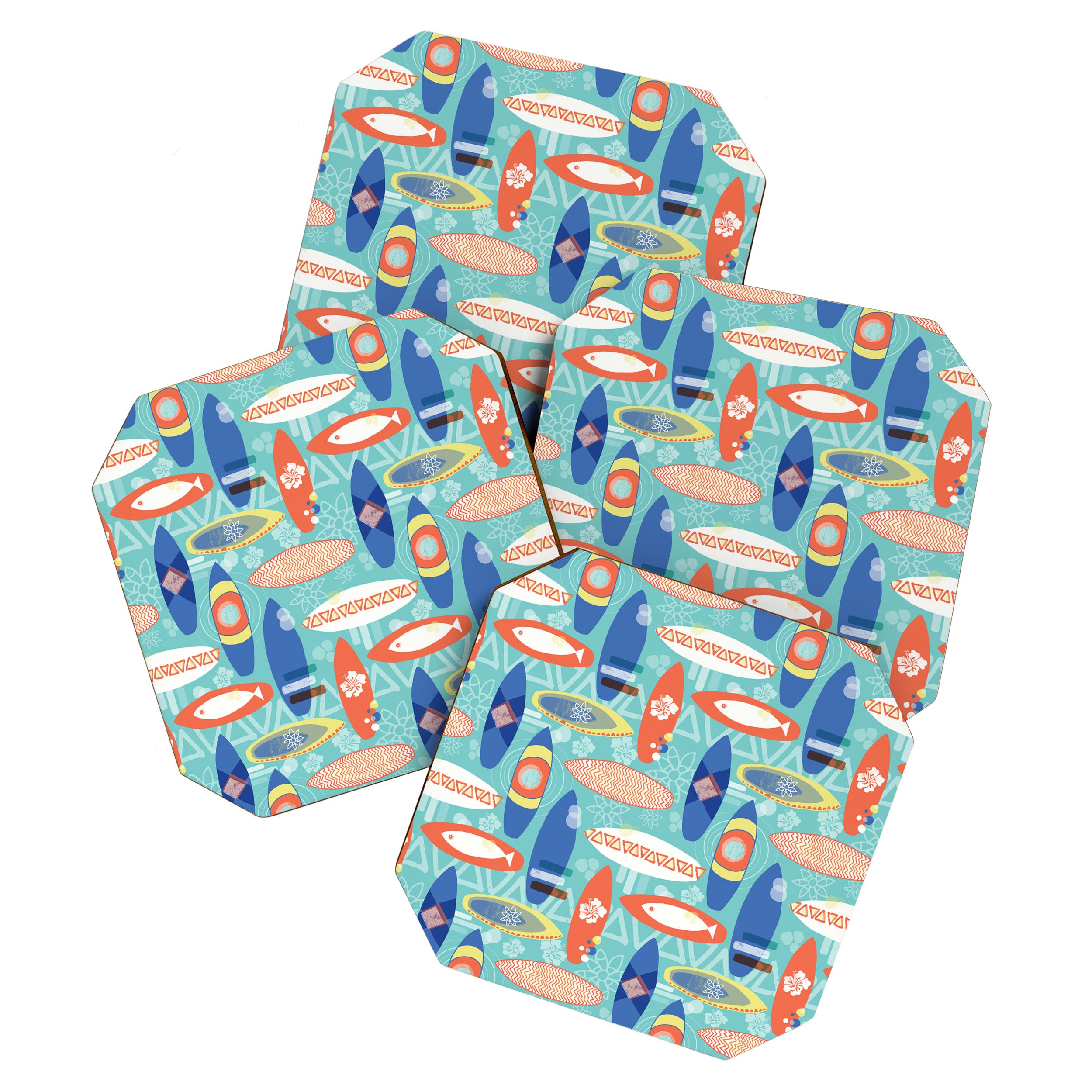 Vintage Surfboards Pattern Coaster Gallery Image 1