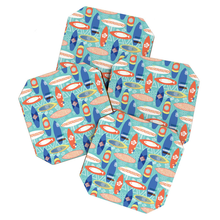 Vintage Surfboards Pattern Coaster Gallery Image 1