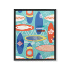Vintage Surfboards Pattern Framed Canvas Print Gallery Image 8
