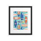 Vintage Surfboards Pattern Framed Art Print Gallery Image 6