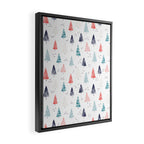 Watercolor Christmas Trees Blue Red Framed Canvas Print Gallery Image 2