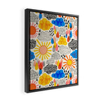Weather Sun Clouds Rain Pattern #childrendecor #kidspattern Framed Canvas Print Gallery Image 2