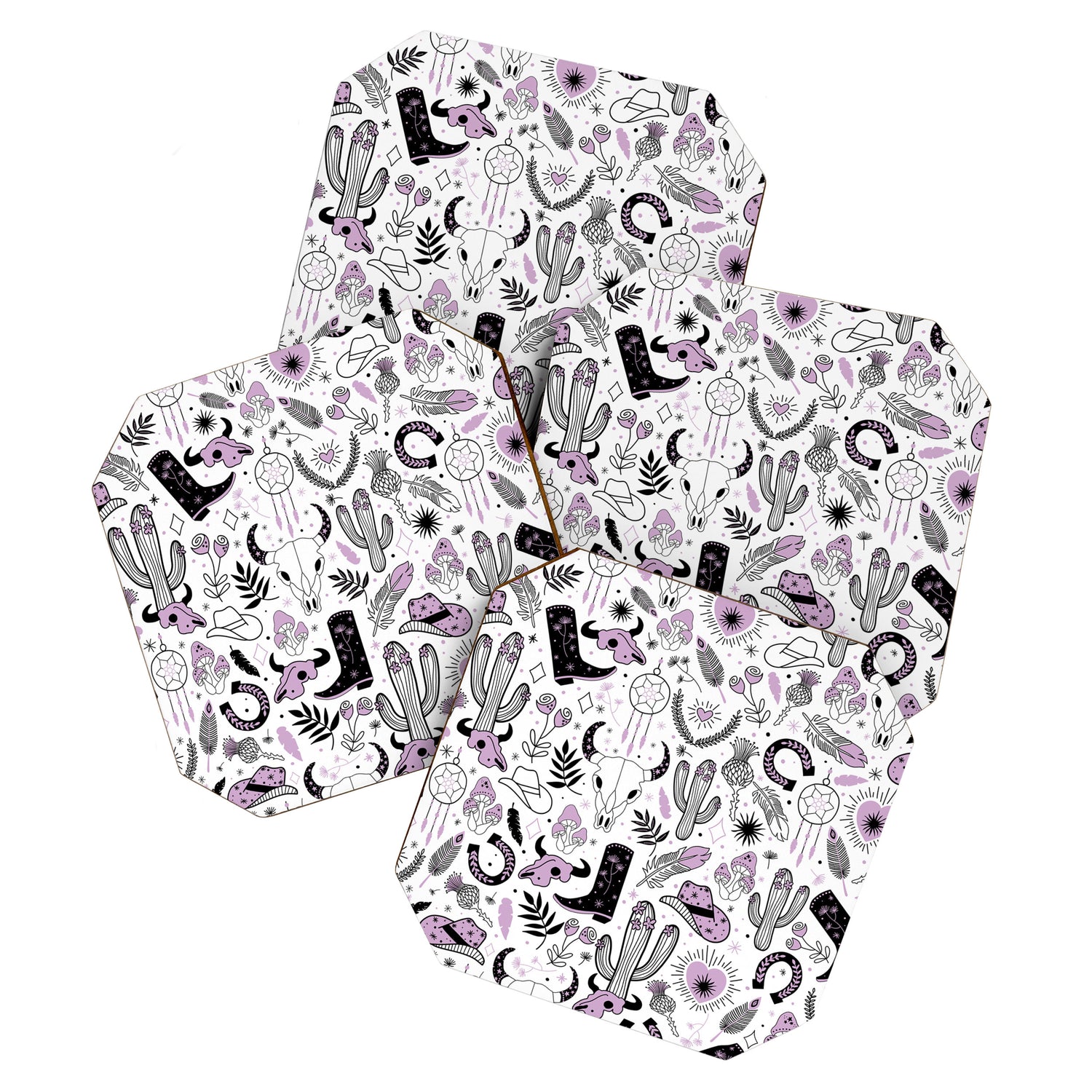 Wild West Cowboy Cowgirl Horse Ranch Pattern #cowboypattern Coaster Gallery Image 1