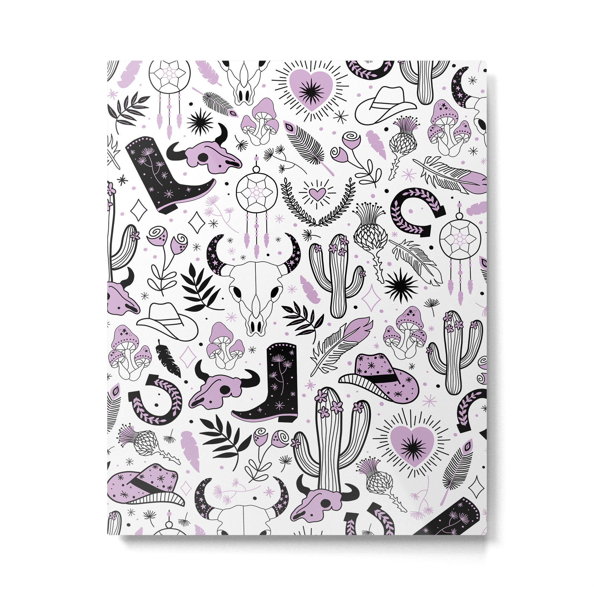 Wild West Cowboy Cowgirl Horse Ranch Pattern #cowboypattern Metal Print Gallery Image 6