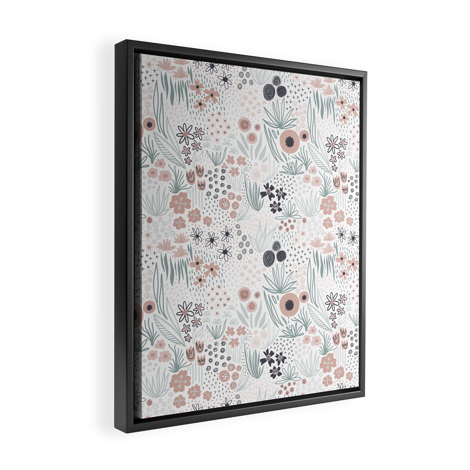 Winter Flower Meadow Framed Canvas Print Gallery Image 2