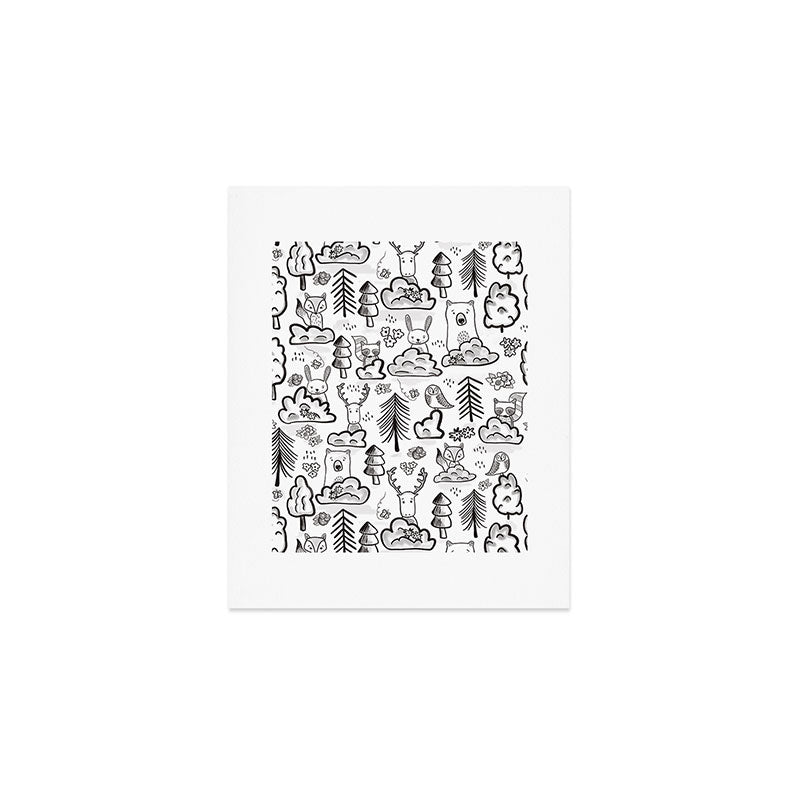 Woodland Animals Large Art Print Gallery Image 1
