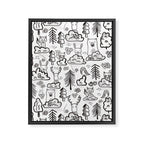 Woodland Animals Large Framed Canvas Print Gallery Image 8
