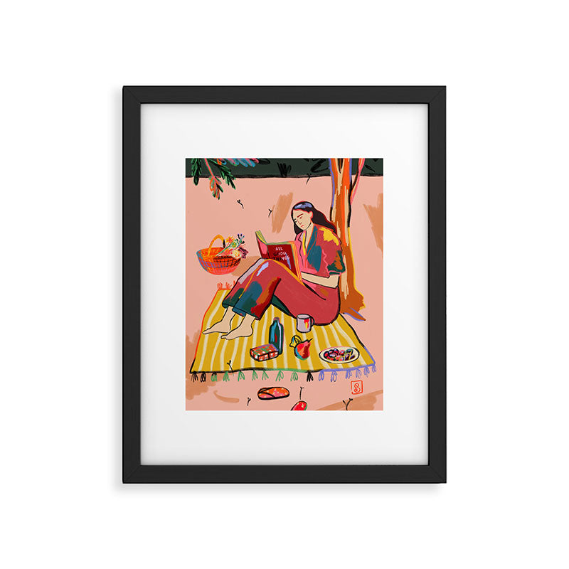 AUTUMN PICNIC IN A PARK Framed Art Print Gallery Image 4
