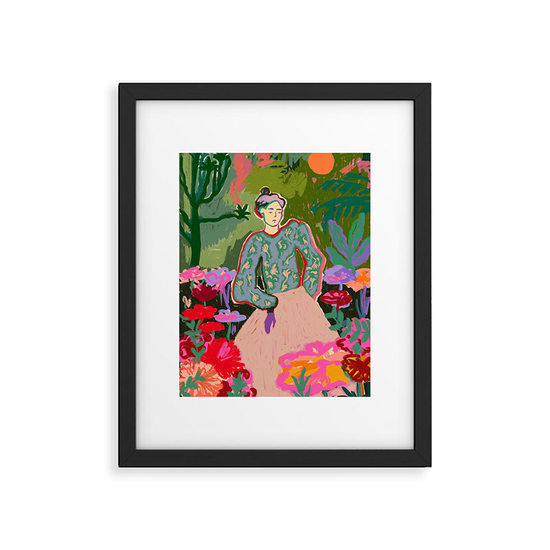 AUTUMN WALK IN THE FOREST Framed Art Print
