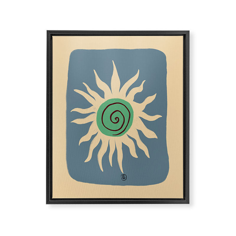 BLUE SUN Framed Canvas Print Gallery Image 3