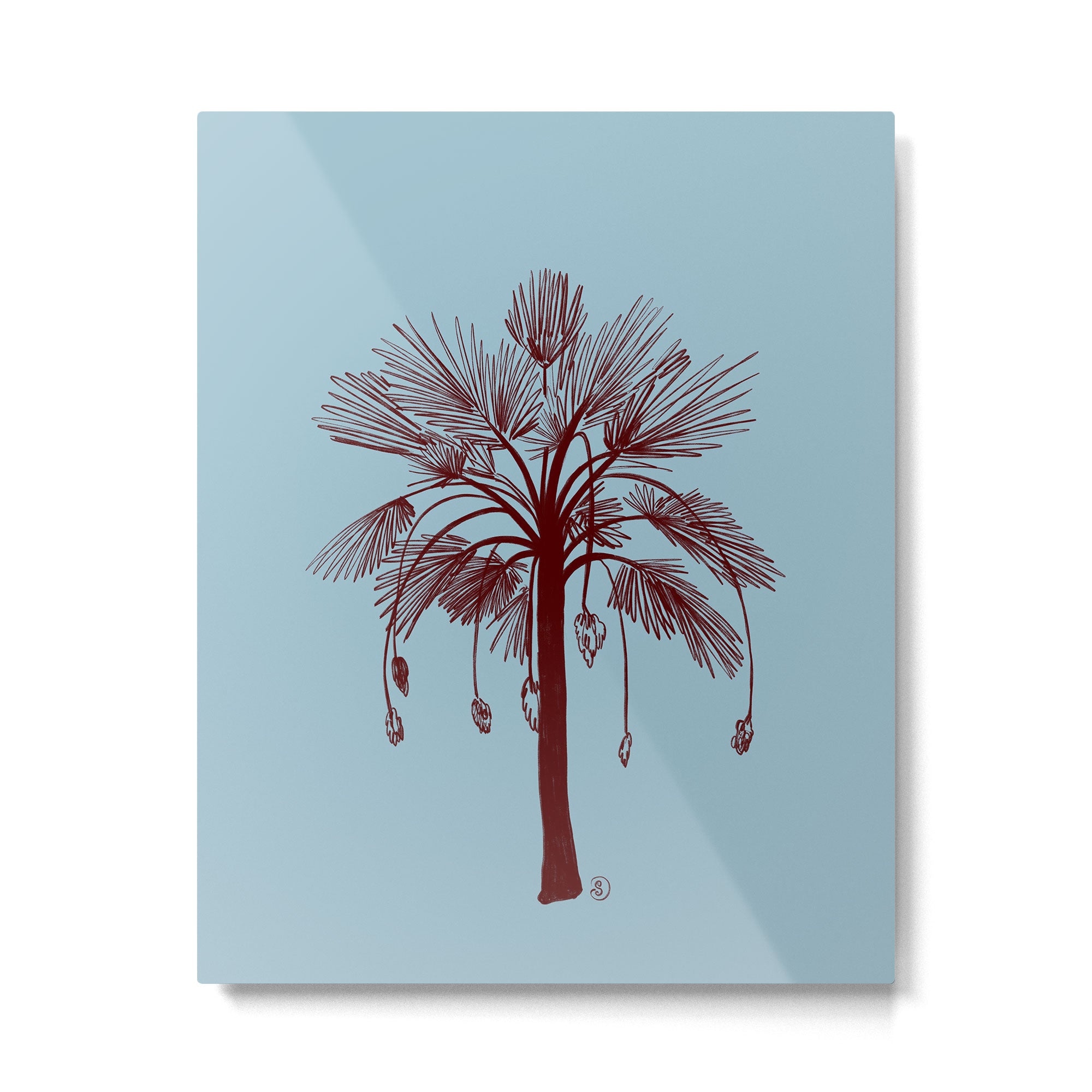 CALM BLUE PALM TREE Metal Print Gallery Image 4