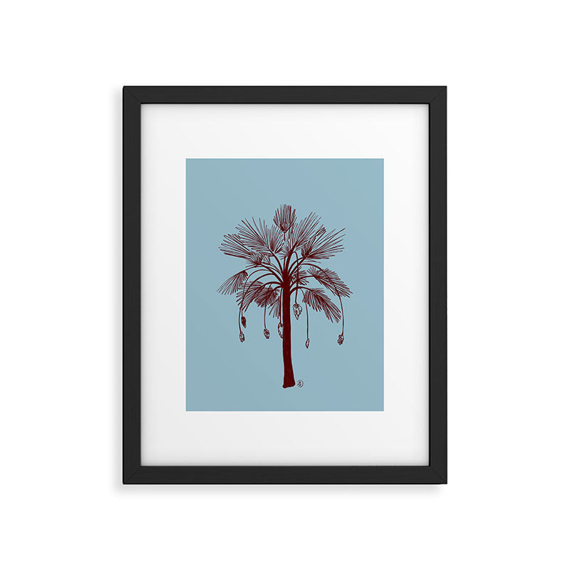 CALM BLUE PALM TREE Framed Art Print Gallery Image 5