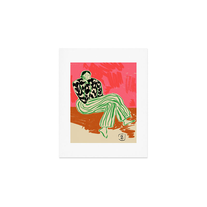 CALM WOMAN PORTRAIT Art Print Gallery Image 1