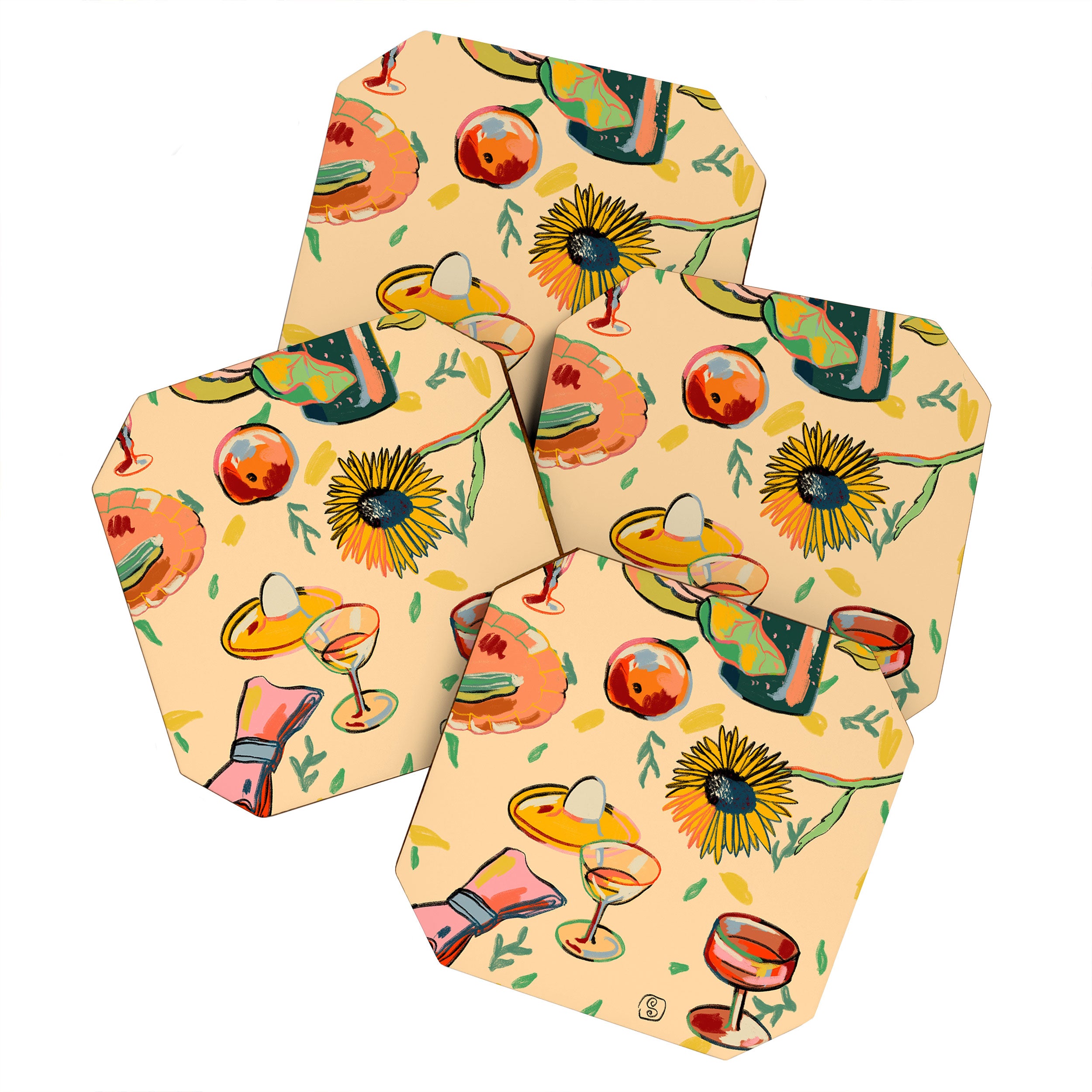 COCKTAILS IN THE GARDEN Coaster Gallery Image 1