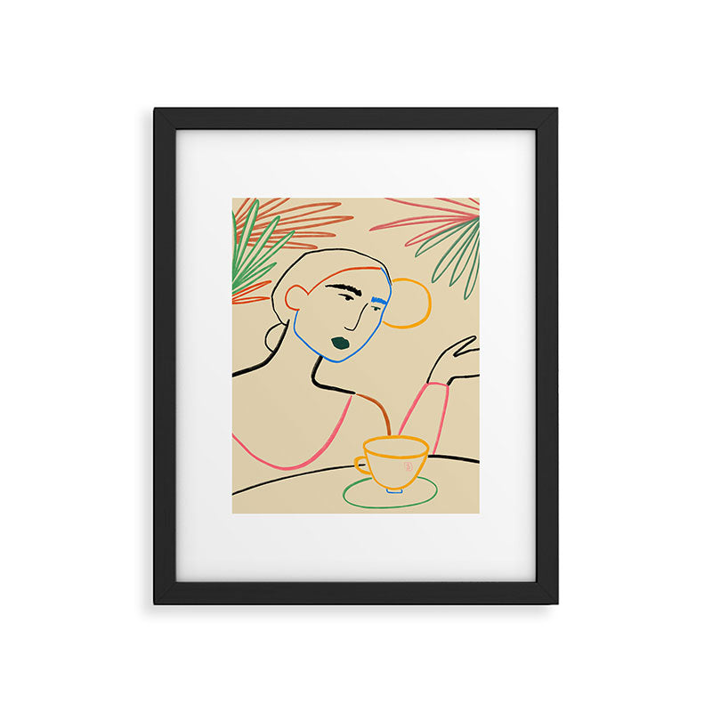 COFFEE IN THE GARDEN Framed Art Print Gallery Image 5