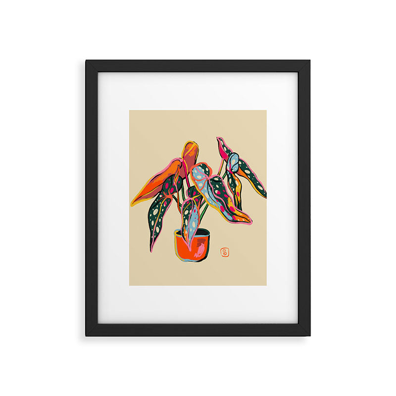 COLOURFUL BEGONIA PLANT  Framed Art Print Gallery Image 6