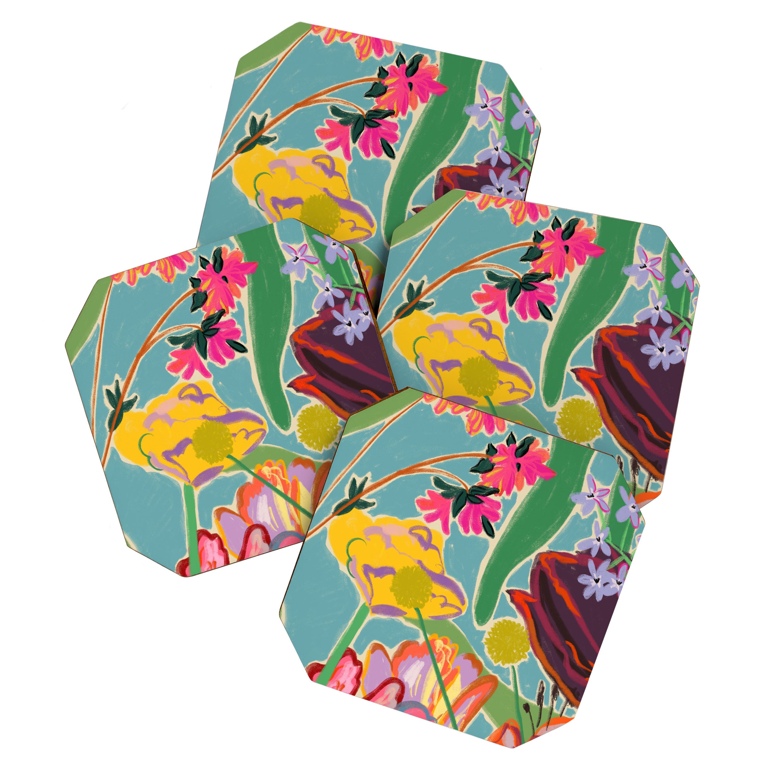COLOURFUL TULIPS MEDITATION Coaster Gallery Image 1
