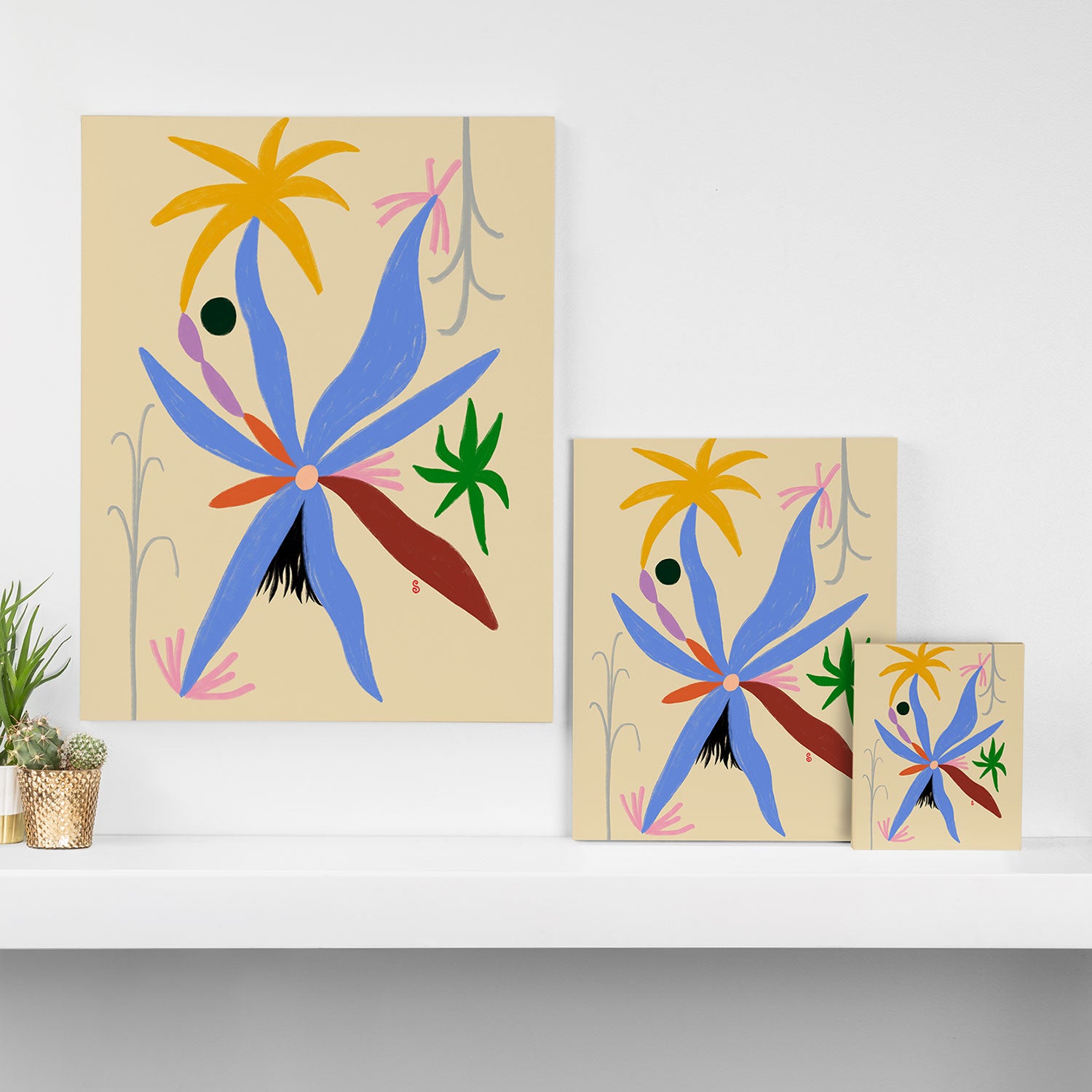 FLOWERS IN MY HEAD Canvas Print Gallery Image 3