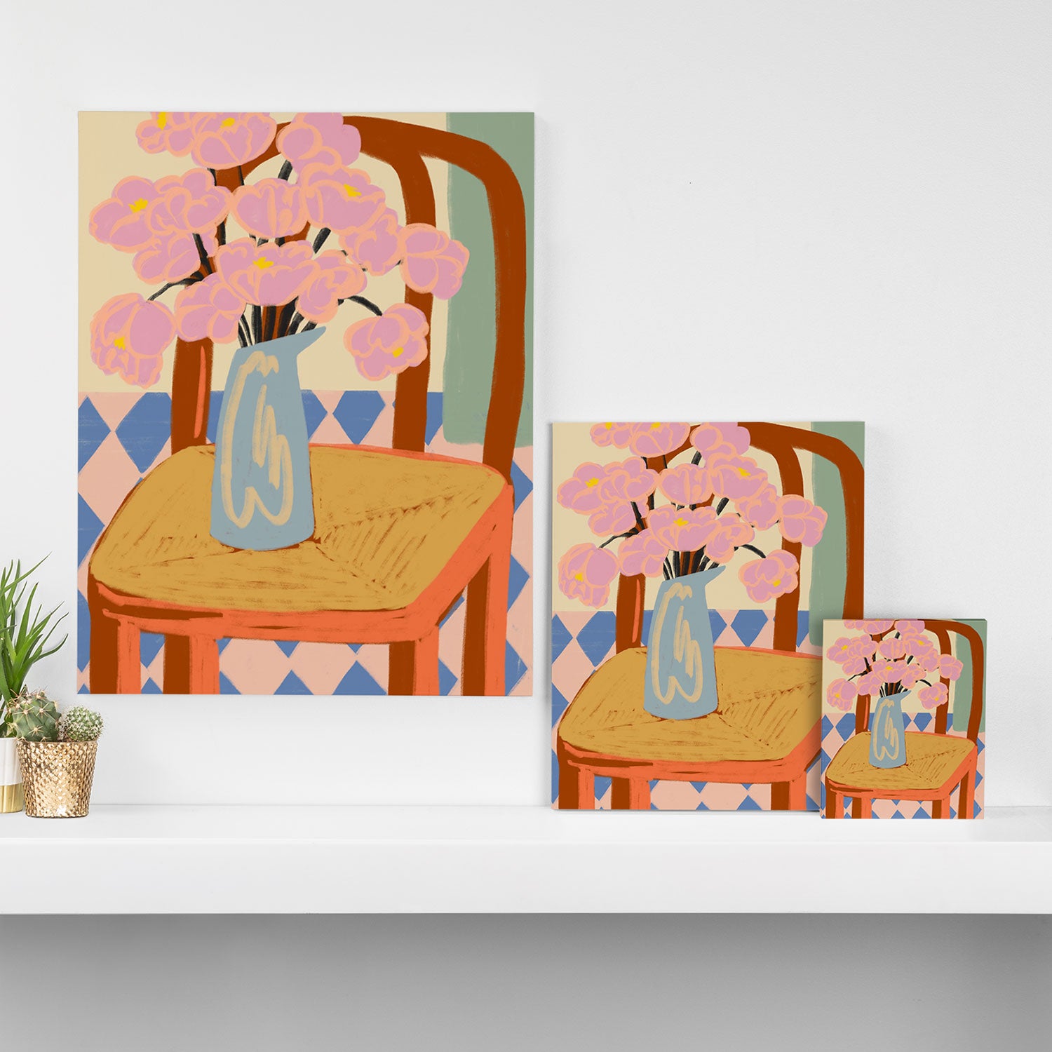 FLOWERS ON A CHAIR Canvas Print Gallery Image 3