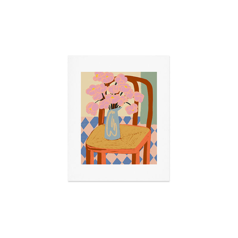 FLOWERS ON A CHAIR Art Print Gallery Image 1
