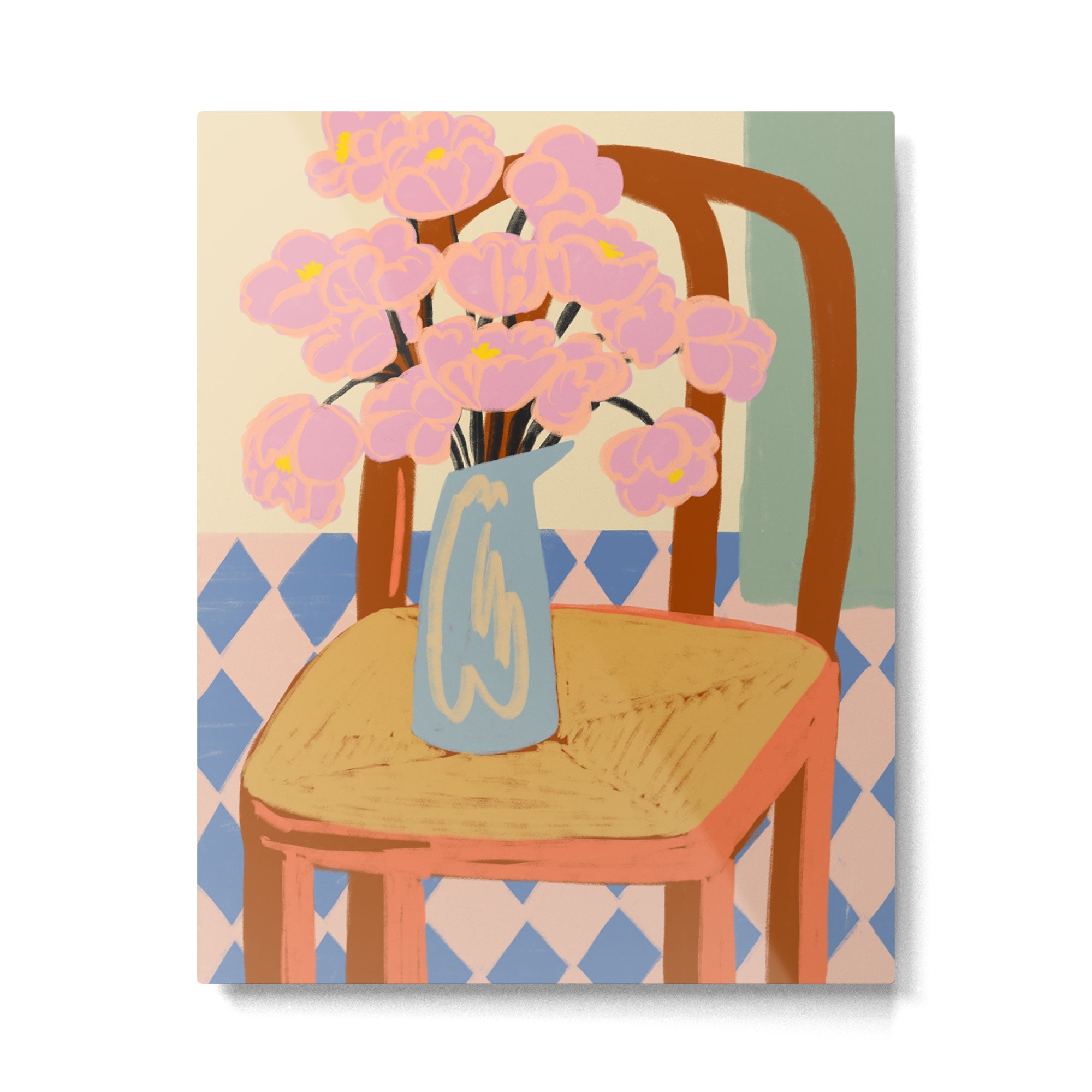 FLOWERS ON A CHAIR Metal Print Gallery Image 4