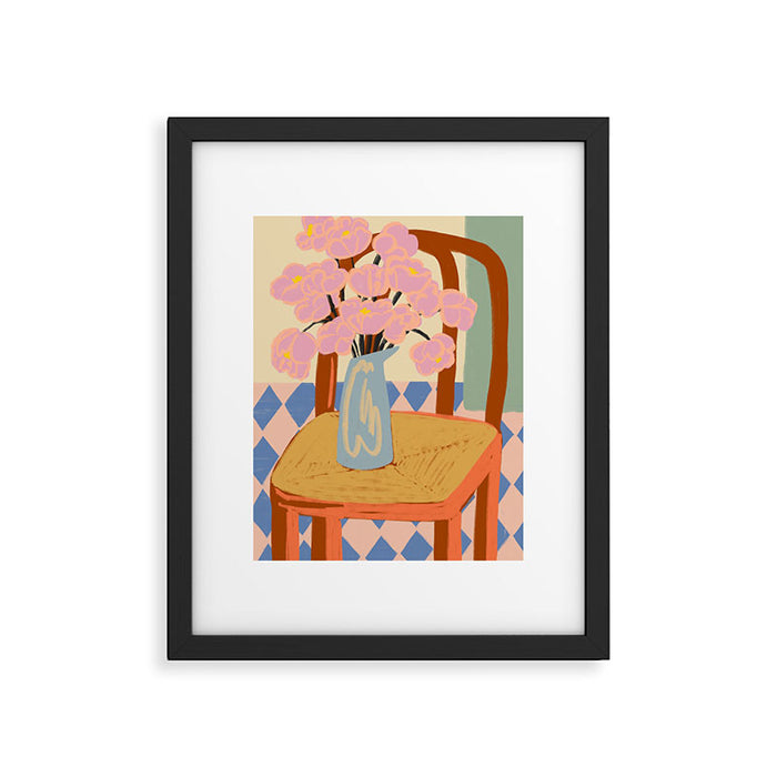 FLOWERS ON A CHAIR Framed Art Print Gallery Image 1