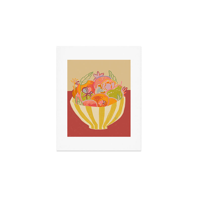 FRUIT AND FLOWER BOWL Art Print Gallery Image 1