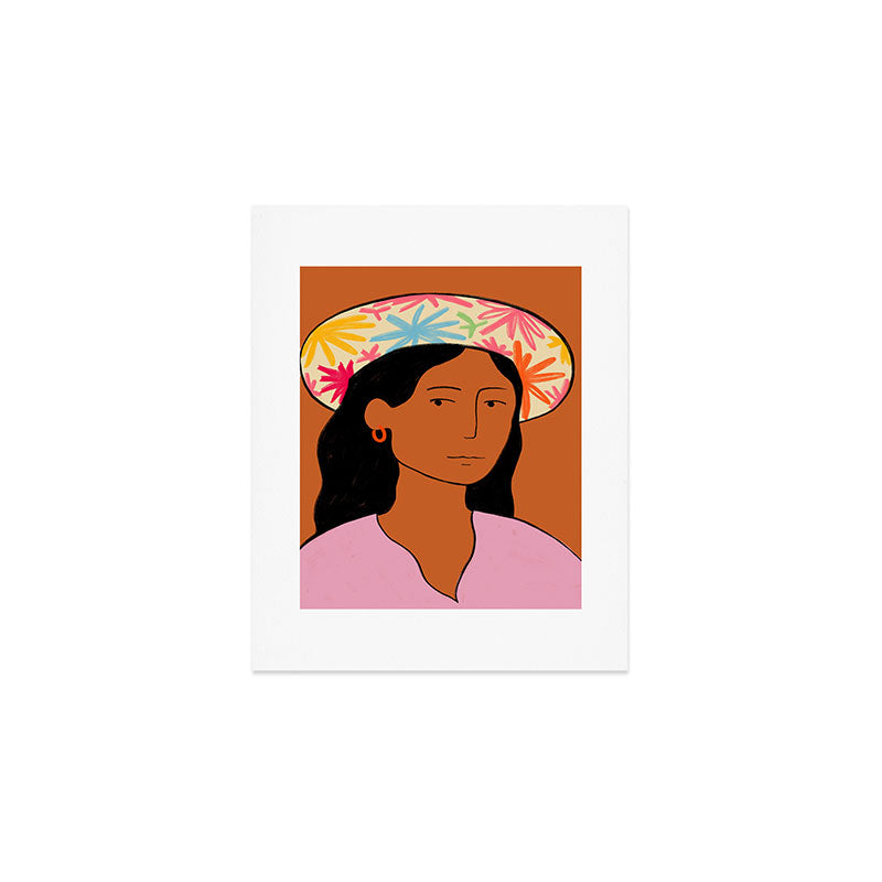 GIRL IN A HAT Art Print Gallery Image 1