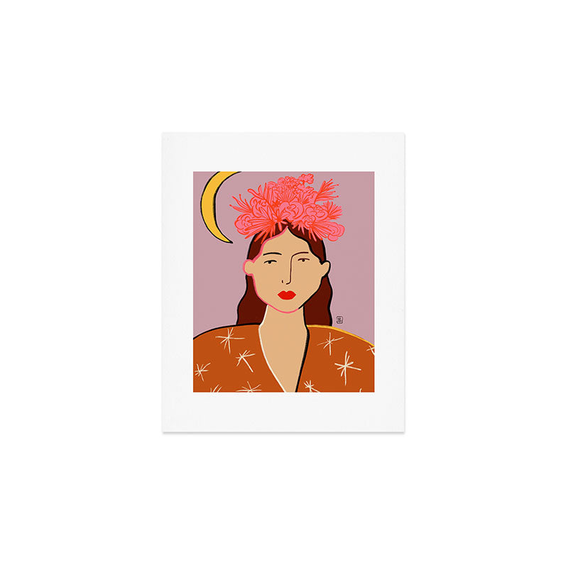 GIRL WITH FLOWER CROWN Art Print Gallery Image 1