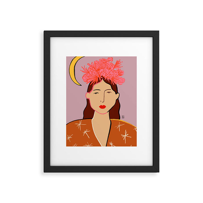 GIRL WITH FLOWER CROWN Framed Art Print Gallery Image 1