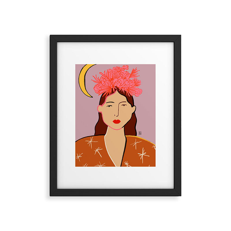 GIRL WITH FLOWER CROWN Framed Art Print Gallery Image 5